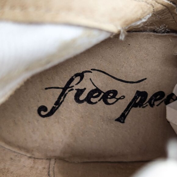 Free People Women Bren Textile Ivory Leather Western Slouch Boots sz 7US EUR 37 - Picture 9 of 10